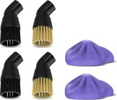 Ensemble de brosses Motionflow - pour nettoyeur vapeur MF-ST-002 - Brosse en nylon et métal - Chiffon de nettoyage