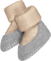 Bébé Cosyshoe Slip Sock pour filles et garçons épais chaud respirant avec points antidérapants unis sans motif Chaussettes bébé beige en laine vierge - Taille 17-18