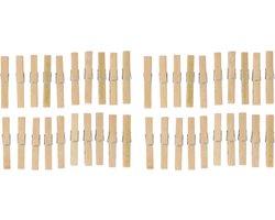 Bamboe wasknijpers - 60x - hout - 9 cm