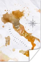 Wanddecoratie - Wereldkaart - Verf - Italië - 40x60 cm - Poster