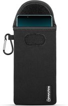 Hoesje voor Sony Xperia 5 V - MobyDefend Neopreen Pouch Met Karabijnhaak - Insteekhoesje - Riemlus Hoesje - Zwart - GSM Hoesje - Telefoonhoesje Geschikt Voor Sony Xperia 5 V