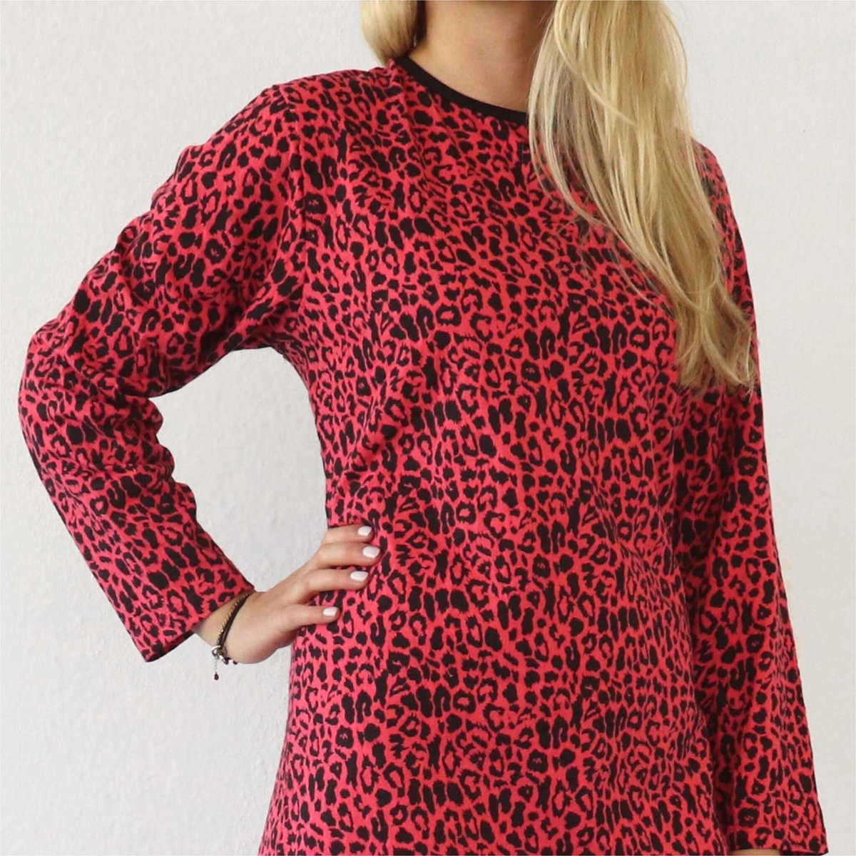 TPNGD2212B Temptation dames bigshirt Koraal Rood. - Maten: XXL