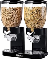 Igoods Distributeur de céréales pour petit-déjeuner - Bocaux de conservation - Boîte alimentaire sans BPA - Stockage de cornflakes - 2 x 500 grammes