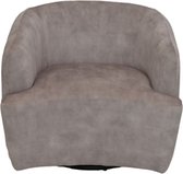 Draai fauteuil - 80x77x71 - Wit/zwart - Adore 01 - Velours/metaal