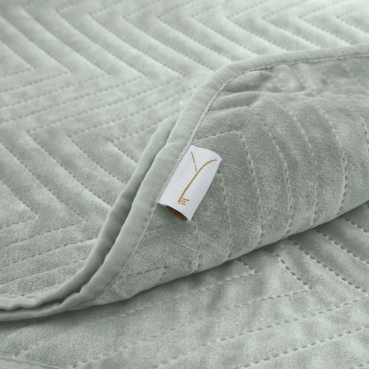 Yellow Laurel-Green Sprei Madeline 270x260 cm, gemaakt van 100% Polyester