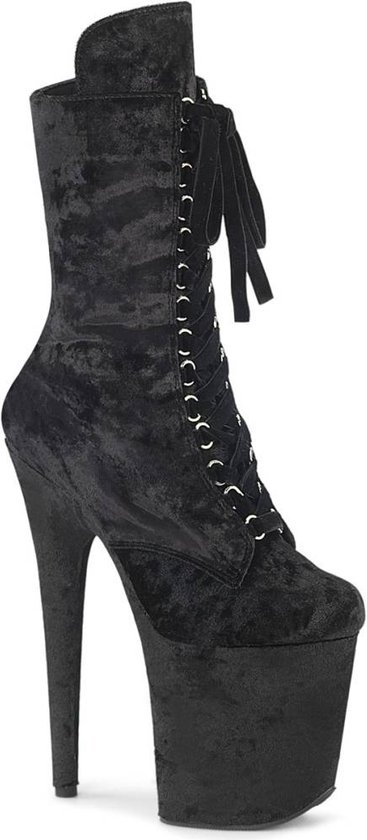 Pleaser Bottes femmes à plateforme, chaussures de pole dance -38 chaussures- FLAMINGO-1045VEL US 8 Zwart