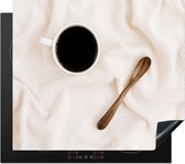 KitchenYeah® Inductie beschermer 57.6x51.6 cm - Koffie - Lepel - Mok - Kookplaataccessoires - Afdekplaat voor kookplaat - Inductiebeschermer - Inductiemat - Inductieplaat mat