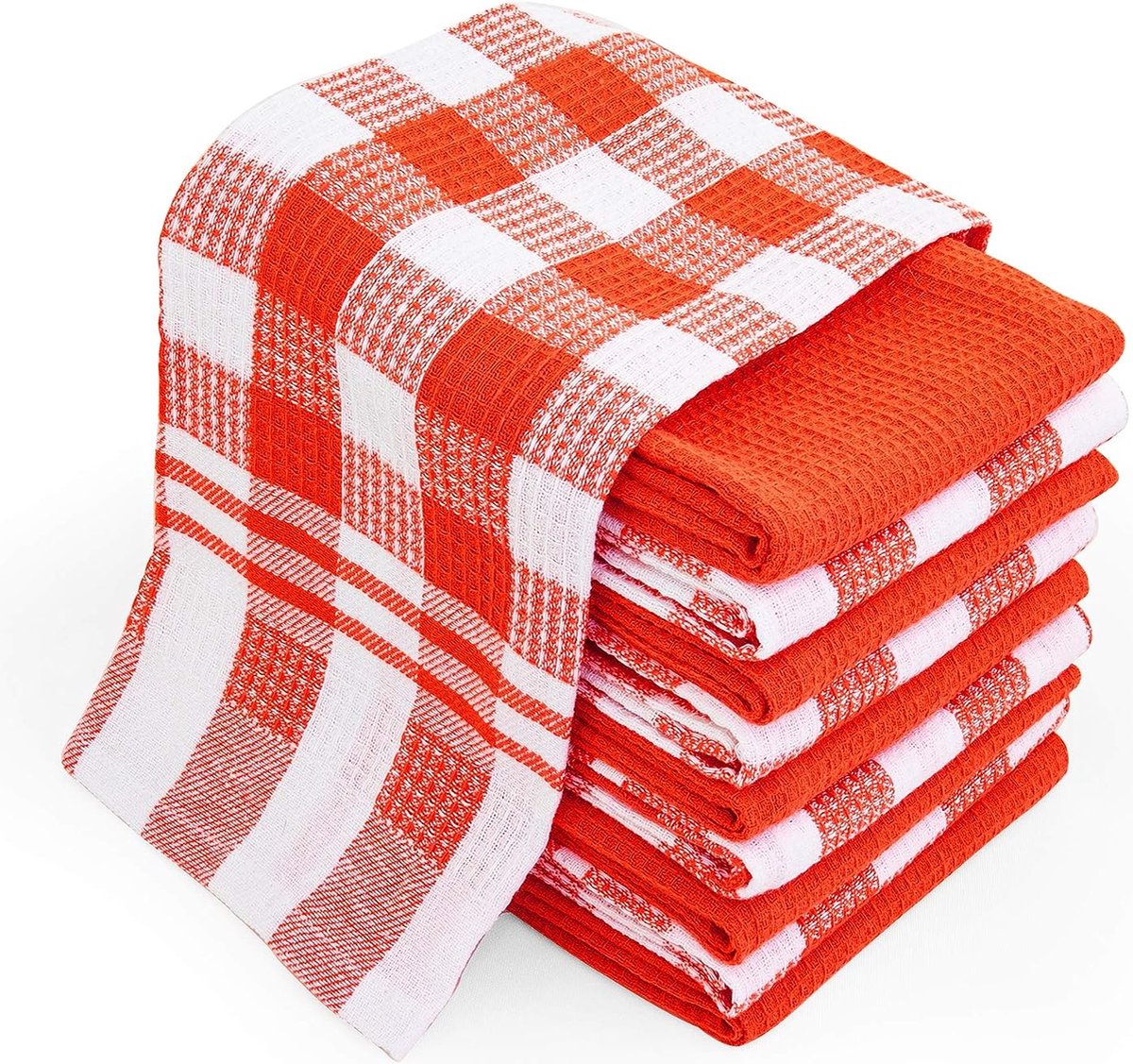 Lot de 5 Torchons De Cuisine Coton Vaisselle De Qualité - Torchon Cuisine  100% Coton rouge