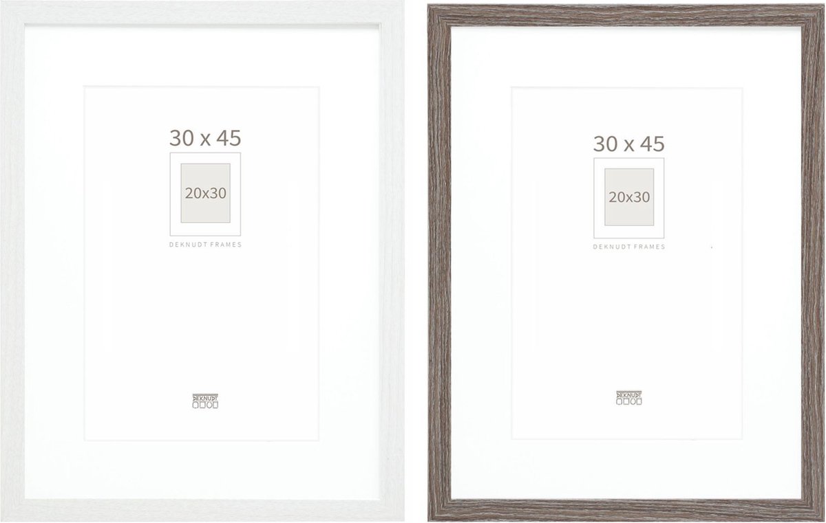 Deknudt Frames fotowand S66KMP 14 - 2 fotokaders - foto 20x30/30x45 cm wit