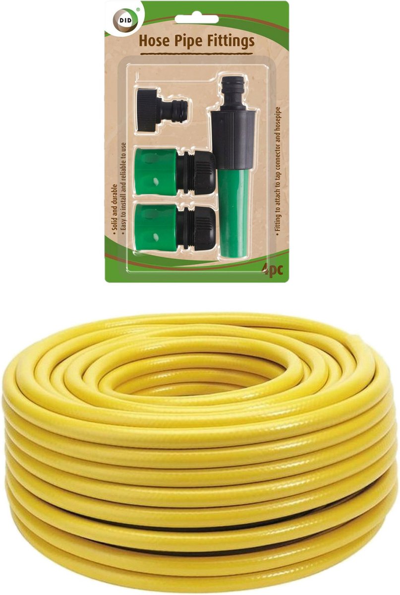 Hendrik Jan Tuinslang 25 meter - anti knik - 13mm - met koppelstukken/spuitstuk set