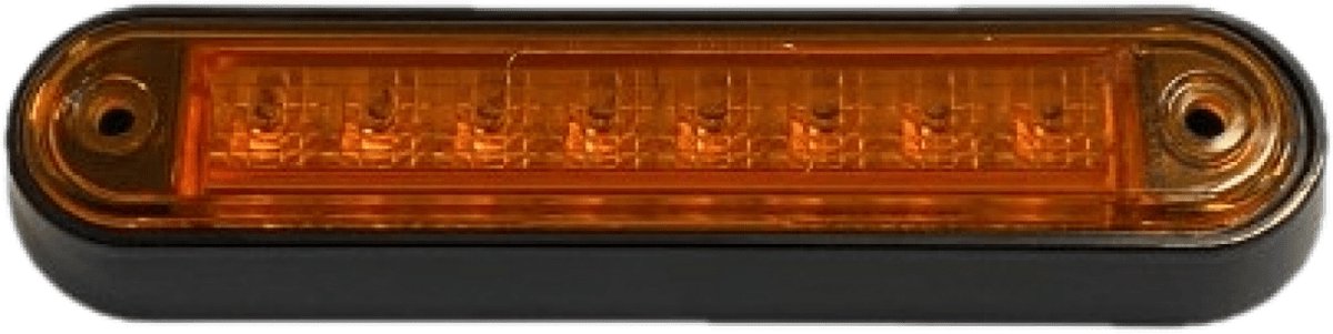 Zijmarkering oranje 8x LED 12/24v 140x34mm
