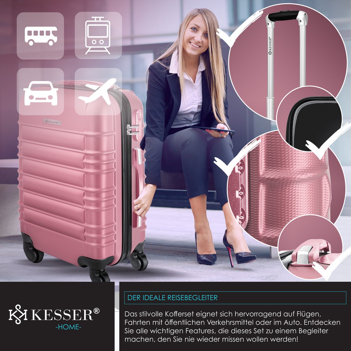KESSER® 3pcs valise rigide, ensemble valise, ensemble de valises
