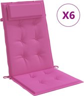 vidaXL-Stoelkussens-6-st-hoge-rug-oxford-stof-roze