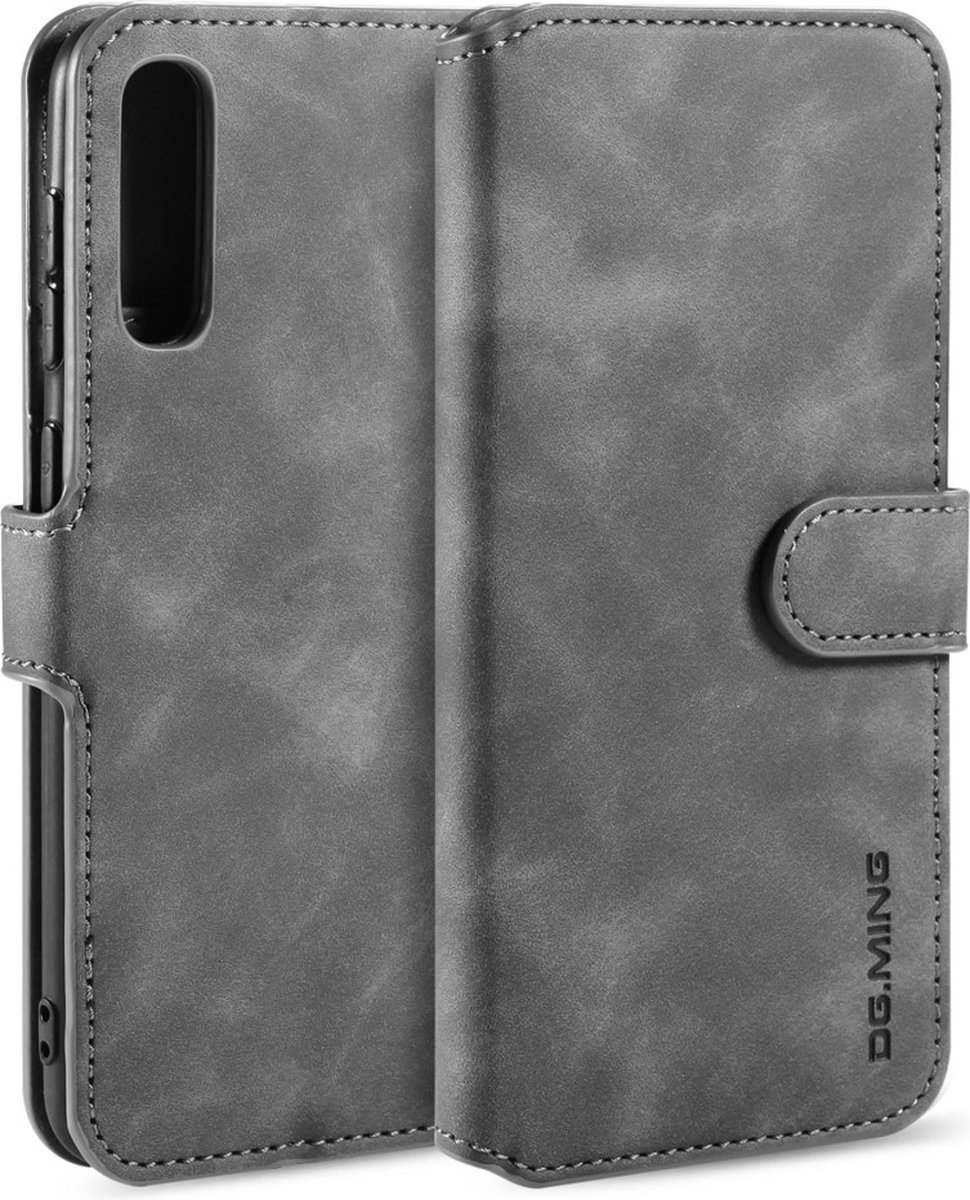 DG.MING Hoesje - Geschikt voor Samsung Galaxy A40 Hoesje - DG.MING Luxe Book Case - Grijs