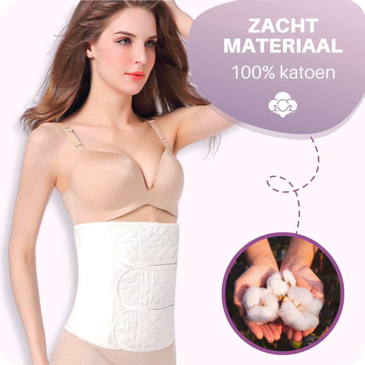 JT Beauty Care Premium Postpartum Buikband Wit Maat XL – Na Zwangerschap - Bekkenband – Zwangerschapsband - Sluitlaken - Belly Binder – Zwangerschapskleding – Waist Trainer - Postnatale Sluitband – Steunband Gift Mama – Buikbrace Kado - Cadeau Moeder – foto 3