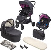 BabyGO Style 3in1 - Combi Kinderwagen - Roze (incl. autostoel)