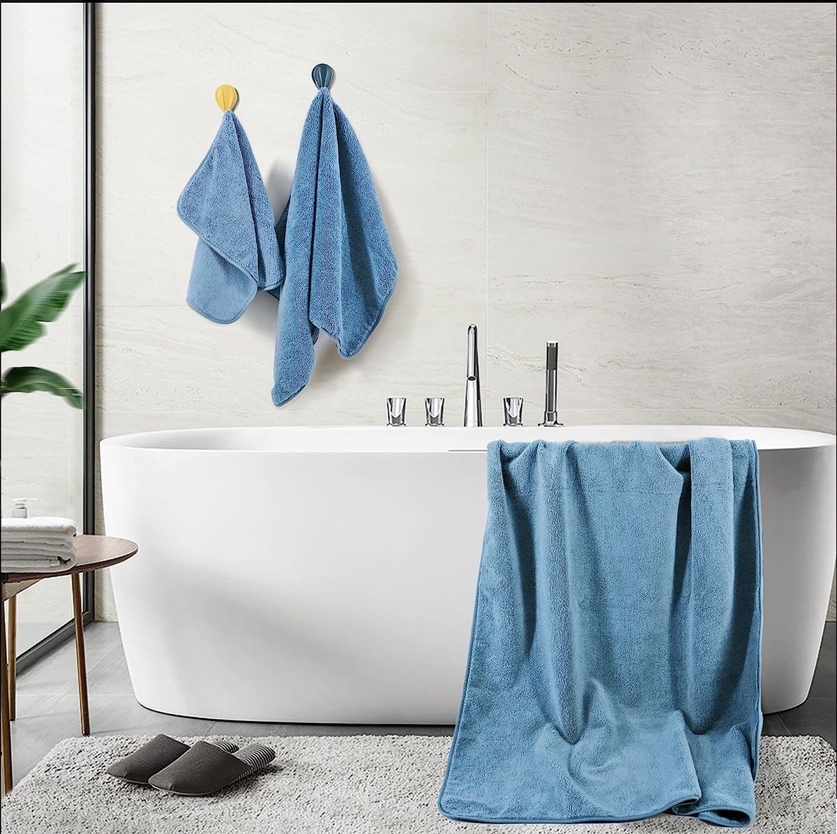 Grote microvezel handdoek - sneldrogend/niet-pluizend - 6 stuks - lichtgroen - 152 x 76 cm