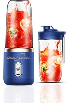 Mini Blender Blauw - USB - Compact - 6 Couteaux - Blender To Go - 400 ML - Smoothie Maker - Sports