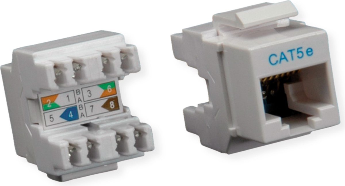 ROLINE Cat.5e (Klasse D) Keystone, RJ45, niet afgeschermd, lichtgrijs