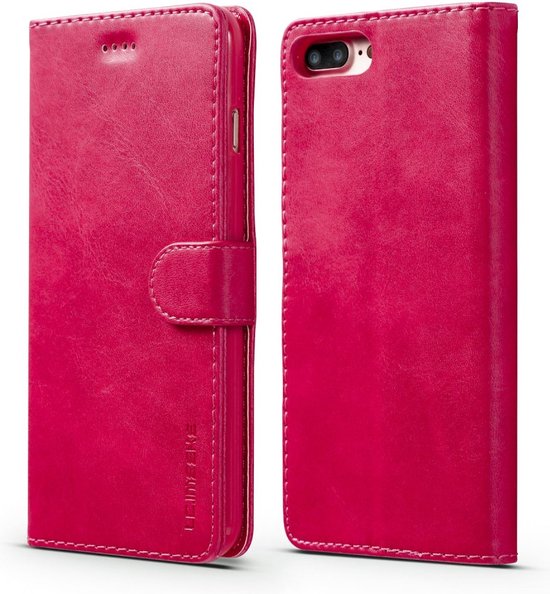 LC.IMEEKE Luxe Book Case - Geschikt voor iPhone SE (2022/2020), iPhone 8 / 7 Hoesje - Roze