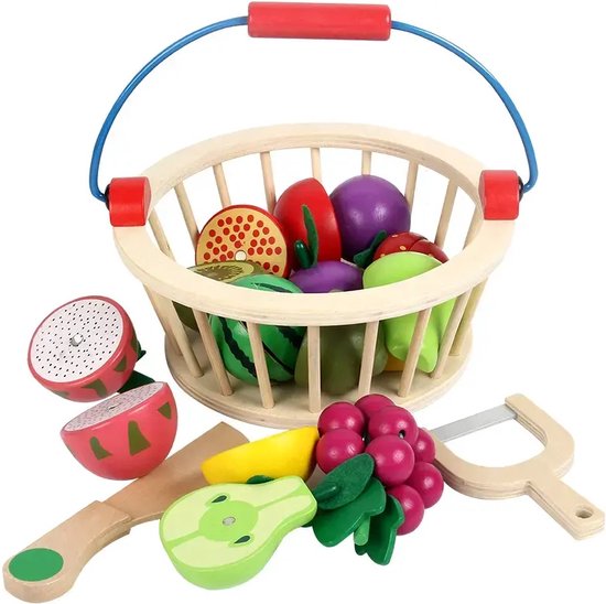 Jeu de fruits en Jouets en bois - 12 pièces - Couper les fruits - speelgoed  Éducatif