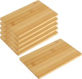 6x snijplank van bamboe - houten ontbijtplanken - broodplanken om te snijden, invetten, presenteren - keukenaccessoires - antibacteriële serveerschaal (06 stuks - 22 x 14 cm)