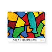 Huurdies - Glas in Lood Kalender - Jaarkalender 2024 - 35x24 - 300gms