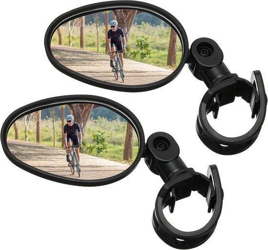 2 stuks hoge kwaliteit fietsspiegels - fiets spiegel geschikt voor ebike en normale fiets - 360 graden rotatie spiegel voor links en rechts - fietsspiegels op stuur - verstelbaar -