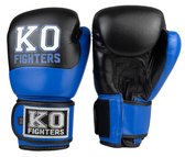 KO Fighters - (Kick) Bokshandschoenen - Vega Leer - Blauw - 10oz