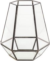 HV Windlicht - Glas & Messing -18x20.5cm