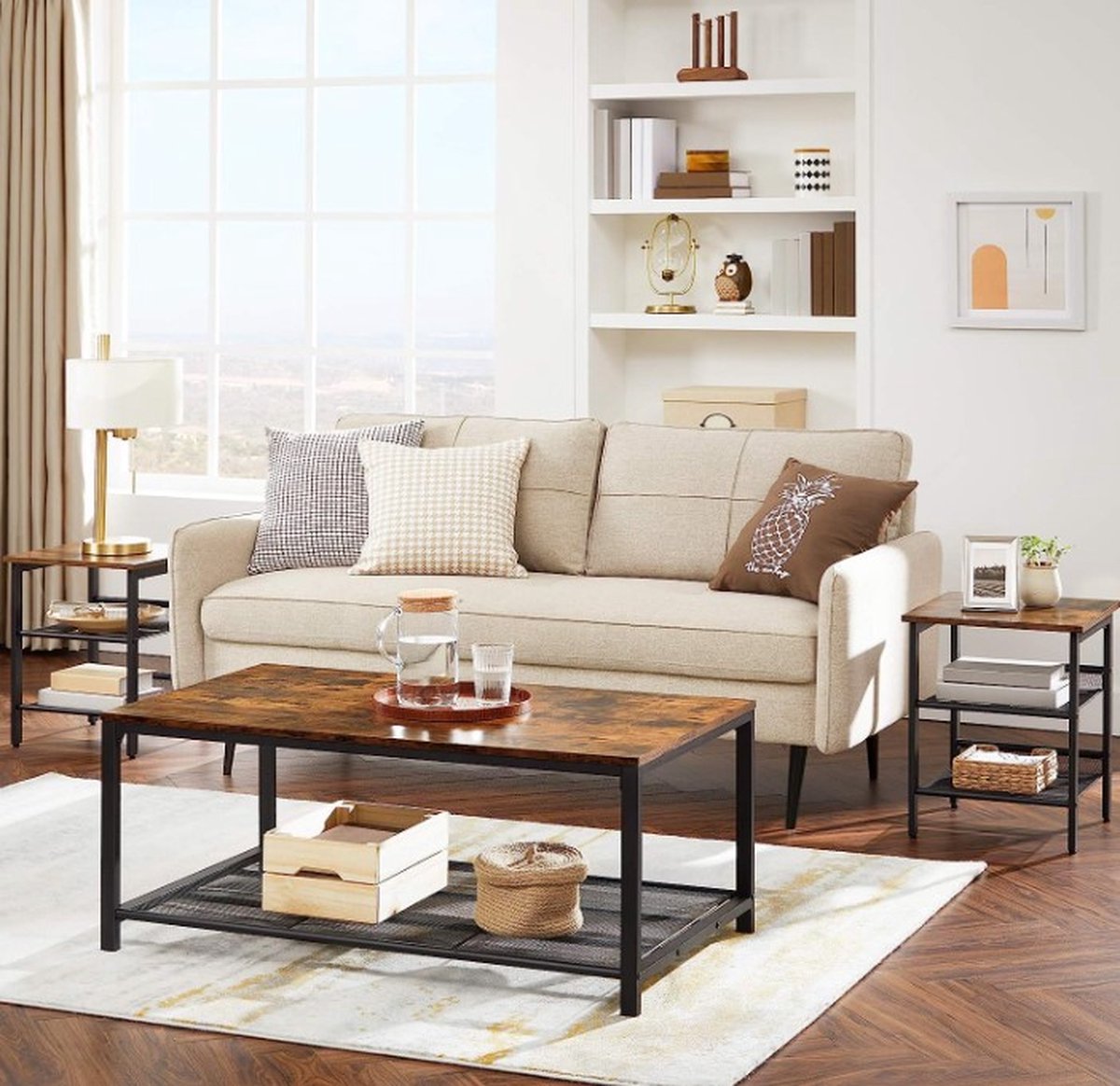 MIRA Home - Salontafel - Duurzaam Hout - Bruin - Hoogwaardige Kwaliteit - 106x60x45 cm