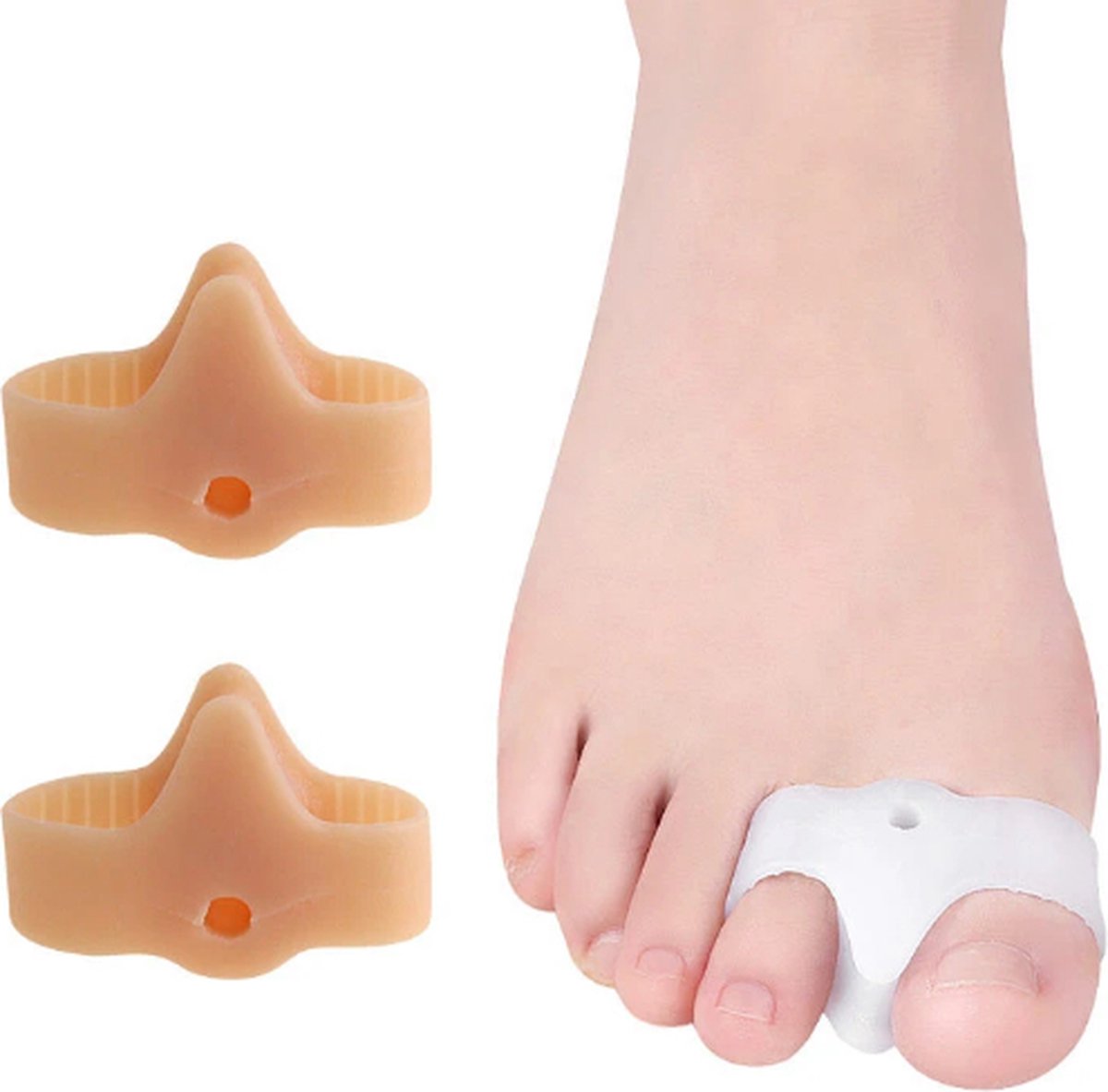 Goedkoopste Hallux Valgus - teenspreider - teencorrector - hallux valgus grote teencorrector - Toespacer roze 2 stuks