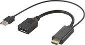 Renkforce RF-4777274 HDMI / DisplayPort Adapterkabel [1x HDMI-stekker, USB-A 2.0 stekker - 1x DisplayPort bus] Zwart 4K