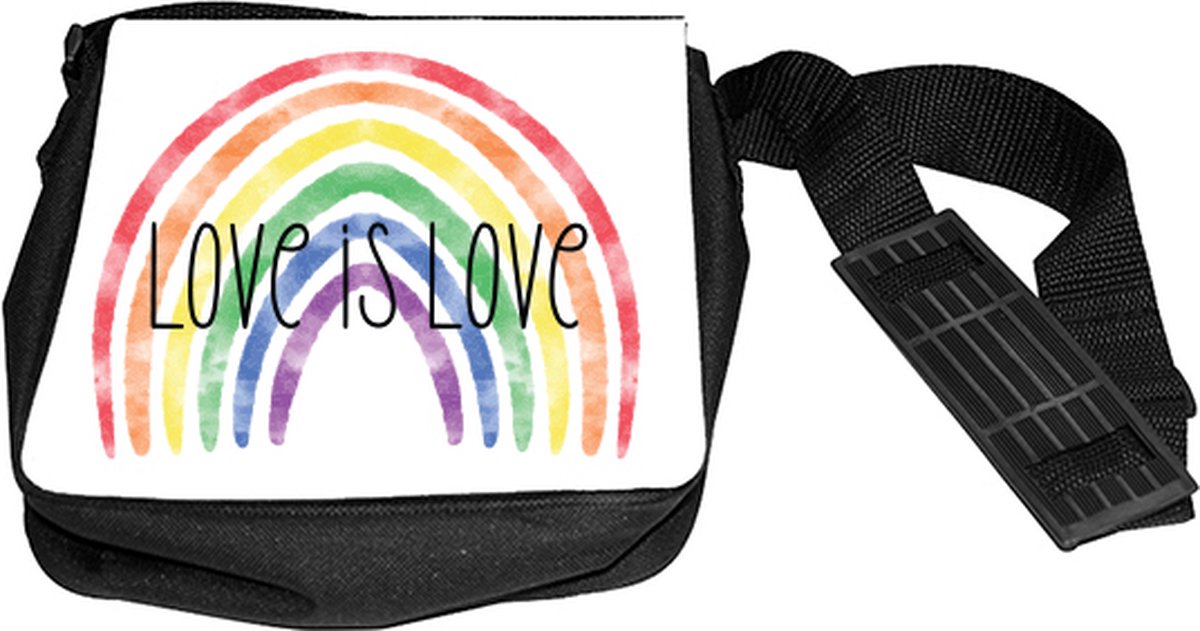 Schoudertas Pride Love is Love - Pride - Gay - LGBTQ Vlag - Regenboog - Schoudertasje - Pride kleding