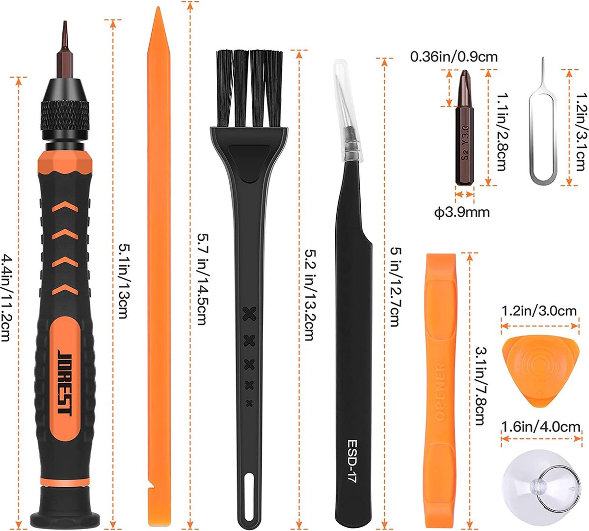 JOREST 38Pcs Kit Tournevis de Précision, Set Outils avec Torx T1