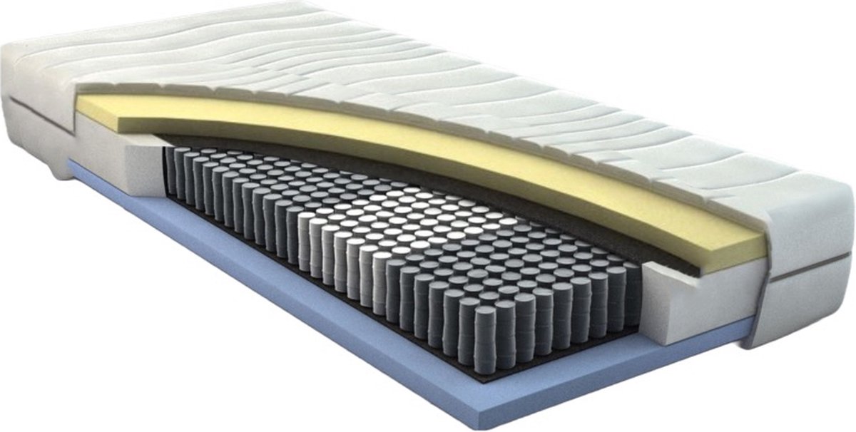 dreambedden Matras Subliem - 100x190 - Traagschuim & HR50 Koudschuim- ca. 21cm dik - Anti Allergisch - 2-zijdig wit