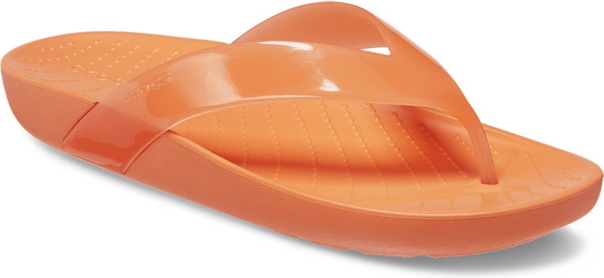 Crocs Splash Glossy Flip - Dames - Persimmon - Comfortabele Wreef - Lichtgewicht
