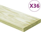 vidaXL - Terrasplanken - 36 - st - 4,32 - m² - 1 - m - massief - grenenhout
