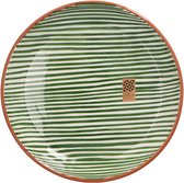 Casa Cubista - Schaal met smal streeppatroon donkergroen 27cm - Schalen