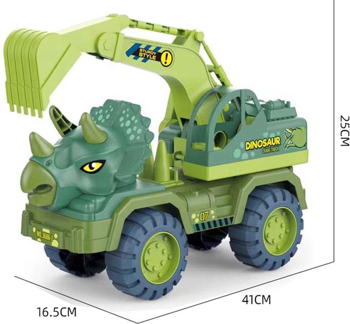 Kiddel XL Dinosaurus Kraanwagen Speelgoed – Auto met Beweegbare Kraan – Dinosaurus Speelgoed voor Jongens en Meisjes – 3, 4 en 5 Jaar — afbeelding 2