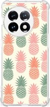 Backcase TPU Siliconen Hoesje OnePlus 11 Telefoon Hoesje met doorzichtige rand Ananas