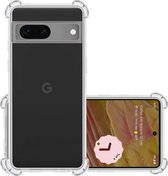 Hoes Geschikt voor Google Pixel 7A Hoesje Siliconen Cover Shock Proof Back Case Shockproof Hoes - Transparant