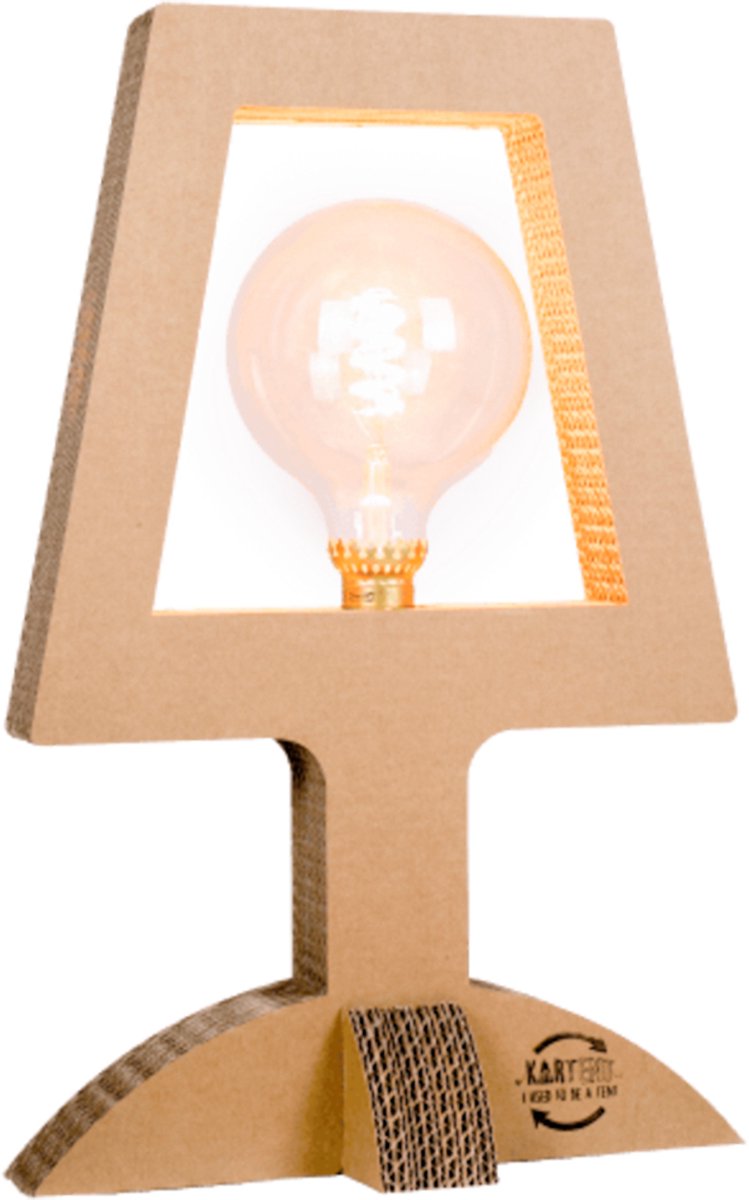 Kartonnen Lichtenvoorde Tafelamp - Tafellamp van karton - E27 fitting - 30x14x47 cm - Lampenkap - KarTent