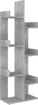 vidaXL - Boekenkast - 48x25,5x140 - cm - bewerkt - hout - betongrijs