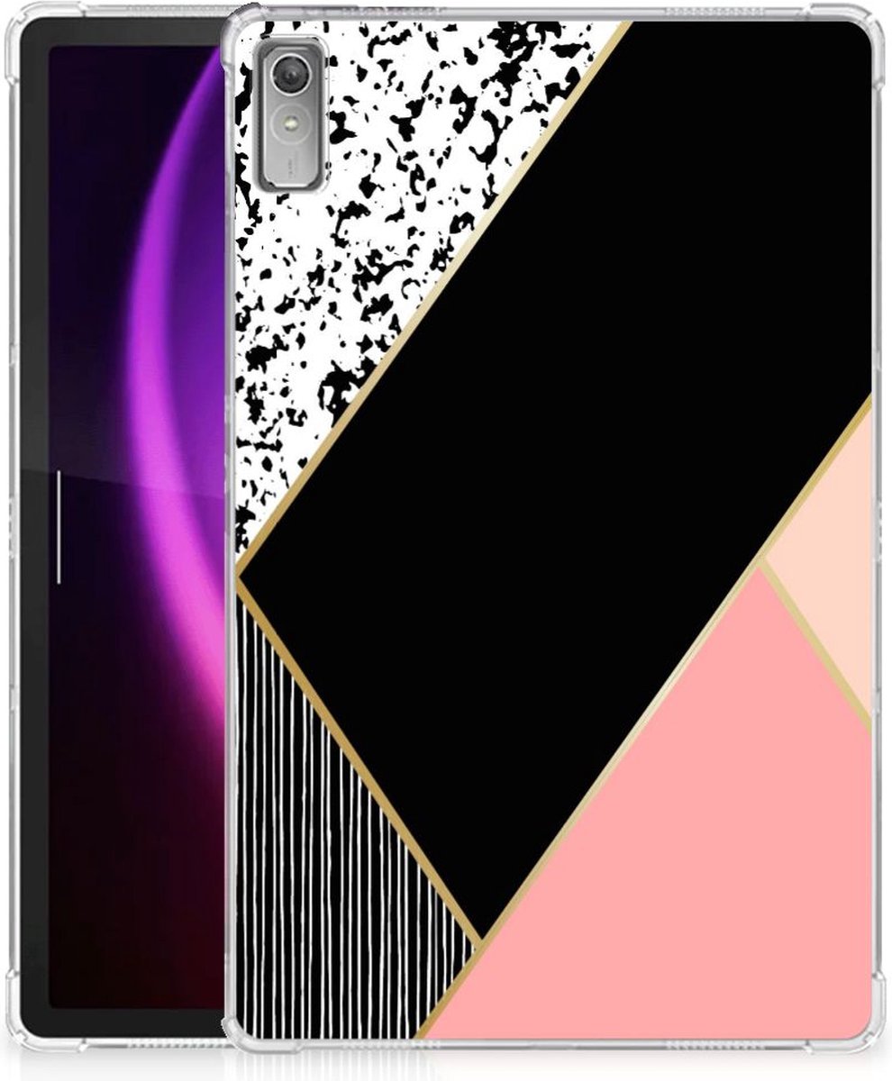 Lenovo Tab P11 Gen 2 Back Cover Zwart Roze Vormen