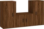 vidaXL-3-delige-Tv-meubelset-bewerkt-hout-bruin-eikenkleur