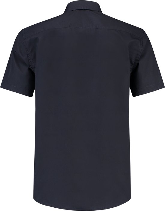 L&S Shirt poplin mix met korte mouwen voor heren dark navy - L