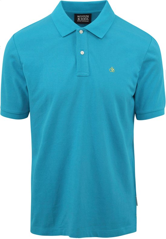 Scotch and Soda - Polo Pique Turquoise - Coupe Slim - Polo Homme Taille L