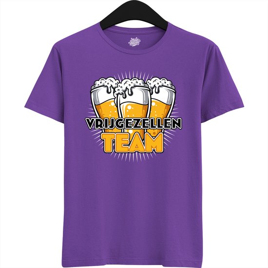 Vrijgezellen Team | Vrijgezellenfeest Cadeau Man - Groom To Be Bachelor Party - Grappig Bruiloft En Bruidegom Bier Shirt - T-Shirt - Unisex - Dark Purple - Maat M