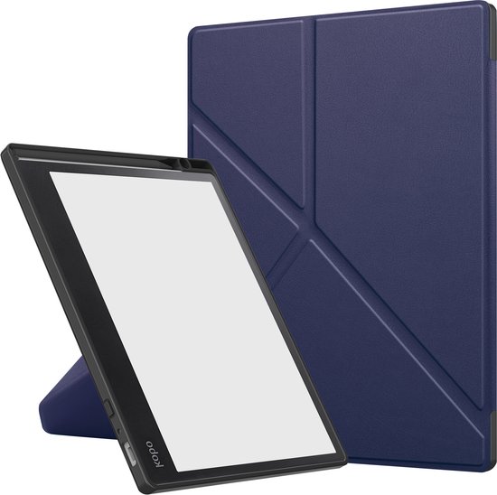 Hoesje Geschikt voor Kobo Elipsa 2E Hoes Bescherm Hoesje Case Sleep Cover Trifold - Hoes Geschikt voor Kobo Elipsa 2E Hoesje - Donkerblauw van Merkloos — afbeelding 3